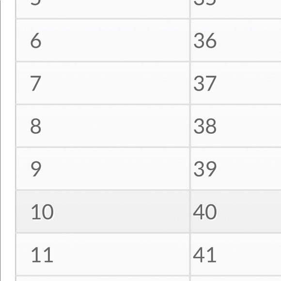 Dior Shoe Sizes Chart